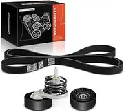 A-Premium Engine Serpentine Belt Drive Kit with Tensioner & Idler Pulley Compatible with Ford E-150 Econoline, E-150 Econoline Club Wagon, E-250 Econoline, E-350 Econoline, E-350 Econoline Club Wagon