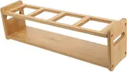 NOLITOY Kitchen Storage Rack Wooden Condiment Bottle Holder Spice Vinegar Storage Holder