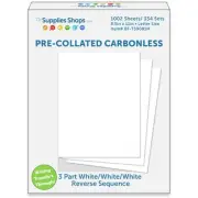 3-Part Reverse Sequence White / White / White Pre-Collated Carbonless Paper