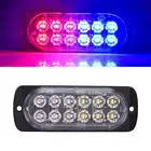 12-LED Strobe Light Emergency Beacon Flash Warning Car Truck Lamp 12V RED BLUE