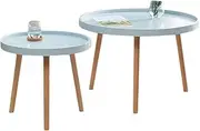 Nesting Tables End Tables for Living Room Set of 2 Center Tables for Living Room Small Coffee Tables for Small Spaces/Blue/2-Piece Set Feito na China Comfortable Anniversary