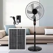 16-inch Solar Oscillating Standing Fan, Rechargeable Mobile Fan,Remote Control Floor Fan, Height-adjustable Suitable For Bedroom, Study Or Outdoor(A)