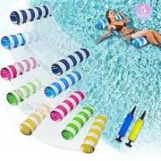 JUXIAO 5 Pack Upgrated XL Water Pool Floats, 4-in-1 (Hammock, Saddle, Lounge Chair, Drifter) Multi-Purpose Water Pool Float, Non-Stick PVC Material