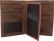 [MARSHAL] Bifold Genuine Leather RFID Blocking Wallet For Men Card Slots, 2 Bill Compartments, ID Windows, Money,