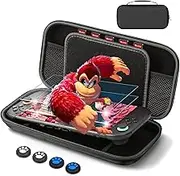 Arctiiro for Nintendo Switch 2 Carrying Case[2025 Upgrade]–[Slim Hard] Travel Case for Switch 2 Accessories, Large Protective Storage Pouch with Game Card Slots, 2 Pack Screen Protector and Thumb Grip