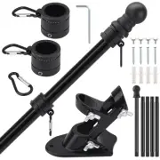 Flag Pole, 6FT Stainless Steel Flagpole with 2 Holder Brackes, Tangle-Free Ri...