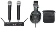 Samson Concert 288 Handheld Wireless Microphones+Audio Technica ATH Headphones