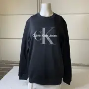Calvin Klein Monogram Logo Fleece Sweatshirt Men's Size S Black Beauty