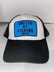 NWT New FinTech Mesh Hat Trucker adjustable cap SnapBack White United By Fishing