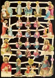 VICTORIAN RELIGIOUS DIE CUT PAPER SCRAPS ef7318 GERMANY