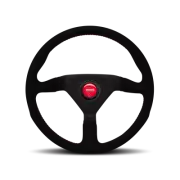MOMO Montecarlo Black Alcantara 320MM Steering Wheel w/ Red Stitching New