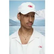 Mens White MAN Towelling Embroidered Cap