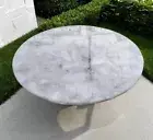 Round White Quartz Stone Coffee Table Top Crystal Healing Gemstone Handmade Top