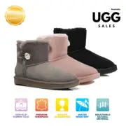 DK® UGG Boots Mini Crystal Swarovski Button Women Sheepskin Wool UGG ShoesDK007S