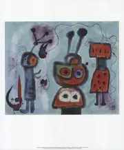 JOAN MIRO The Bird with a Calm Look, Its Wings in Flames 22.75" x 19" Offset Lit