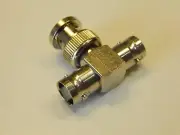 (5) BNC "T" MALE JACK TO DUAL FEMALE PLUG JACK TEE ADAPTER- YOU GET 5 PIECES