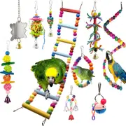 Bird Swing Chewing Toys Parrot Bell Hammock Parrot Cage Budgie Cockatiel