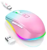 Wireless Mouse Jiggler - LED Wireless Mice with Build-in Mouse Jiggler Mover,...