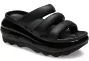 Crocs Sandals Women Triple Black Mega Crush Triple Strap Platform Slip On Sz 9