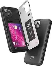 TORU CX Hybrid for iPhone 14 Plus Wallet Case | Dual Layer Slim Protective Hard Cover with Hidden 2-Credit Card Slot Holder - Black