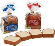 Bread Shaped Erasers for Kids - 16Pcs Mini Novelty Toast Bread Erasers Cute Fun Food Pencil Erasers for School Classroom Rewards Party Favors