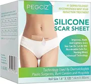 Silicone Scar Sheets (1.6” x 120”-300MM), Silicone Scar Tape, Professional Keloid Bump Removal Sheets for C-Section, Surgery, Burn, Keloid, Acne et