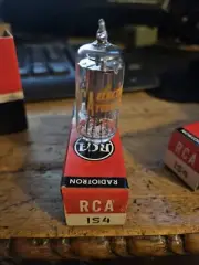 SLEEVE OF 5 VINTAGE NOS RCA 1S4 TUBES TRANSOCEANIC MATCHING CODE DATES #2