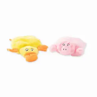 【ZippyPaws】扁扁家族-小豬&小鴨(狗狗玩具 寵物玩具 有聲玩具)