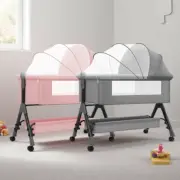 Comfortable 3-IN-1 Baby Cots Newborn Bassinet Convertible Bedside Co-Sleeper Bed