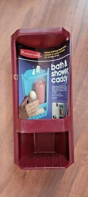 nos 1982 maroon red rubbermaid bath shower caddy mint with tag free shipping