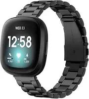 [Haotop] Stainless Steel Replacement Strap Bands Compatible for Fitbit Versa 4/Versa 3/Fitbit Sense 2/Sense