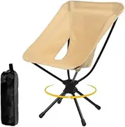 SYAMEET 360-Swivel Camping Chair,Collapsible Outdoor Backpacking Chairs,Small Compact Folding Chair with Carry Bag for for Camping, Travel, Hiking and Picnic.(Lightweight)