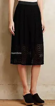 NEW Anthropologie Lasercut Midi Skirt by Weston Wear Size M & L