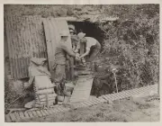 REPRINT OF ORIGINAL WWI PHOTO OF SOLDIERS HANDLING SHELLS