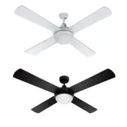 Devanti 52'' Ceiling Fan AC Motor 4 Blades LED Light Remote Control Timer New