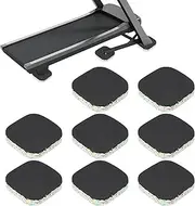 uxcell 8 Pcs Treadmill Mat Pads, 4x4x0.8 High Density Foam Anti Vibration Pad Sound Proof Floor Mat Exercise Equipment Mat for Carpet Protect Noise Reduction Home Gym, Black