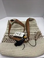 The Sak The Huntley Crochet Hobo Beige with Gold Lining & Double Handles, NWT