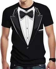 [Srcnhim] Tuxedo Shirts for Men Funny Suit and Tie Tuxedo Shirt Short Sleeve