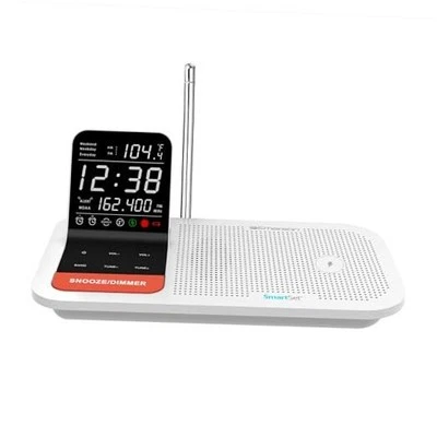 WBS12 Smartset Weather Band Temperature Sensor, Dual Alarm Clock Radio with