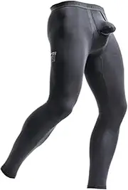[Ouruikia] Men's Thermal Underwear Pants Modal Long Johns Tagless Lightweight Thermal Bottoms Separate Pouch, New Grey, Small