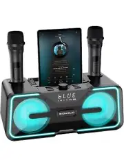 BIGASUO Karaoke Machine for Adults Kids with 2 UHF Wireless Microphones, Port...