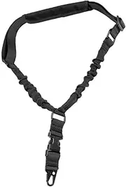 [Huraoerrrr] 1 Point Sling Adjustable Sport Strap Outdoor Nylon Sling with Shoulder Pad Black