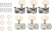 6PCS Guitar String Button Single Hole Steel Column Square Head Tuning Pegs Suitable High-quality Guitars Folk Acoustic Cigar Box ABS Plastic Handle