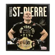 GEORGES ST-PIERRE GSP HAND SIGNED FRAMED UFC CANVAS MCGREGOR SILVA NURMAGOMEDOV