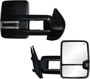 AERDM Towing Mirrors Compatible with 2007-2013 Chevy Silverado GMC Sierra Exterior Mirrors Power Heated Lens with Turn Signal Lights, Clearance Lamp, Running Light View Mirrors