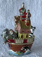 Jeweled Noha’s Ark Trinket Box Enamel & Swarovski Crystals.