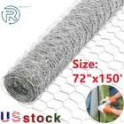 Galvanized Poultry Net 72"x150' Metal Mesh Fencing Chicken Wire 2" Holes Rustic