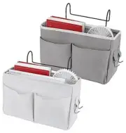 Bedside Storage Organizer,2pack Bedside Caddy with Fixed Straps and Water