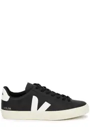 Veja Campo Black Leather Sneaker - Black And White - 10, Veja Trainers, Grained 10