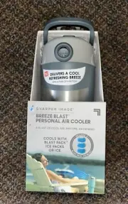 Breeze Blast by Sharper Image-Personal Air Cooler, Portable, Rechargeable, Grey